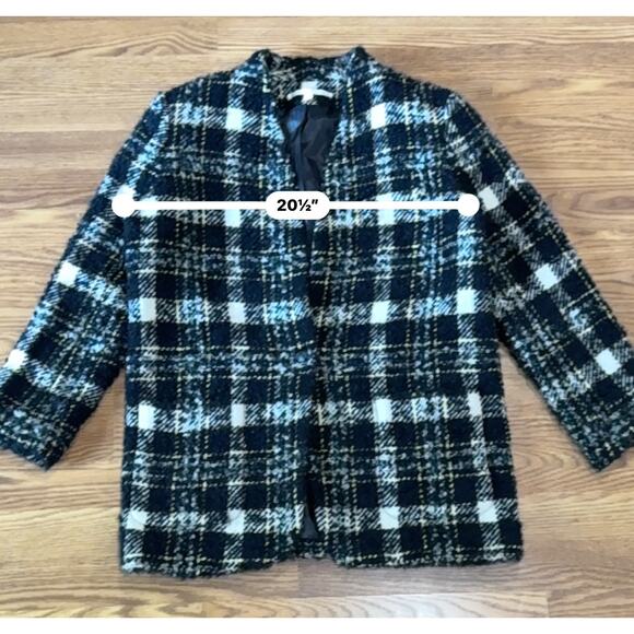 Veronica Beard Black wool Blend Crispin Tweed boxy oversized Coat size 10 - Picture 6 of 14